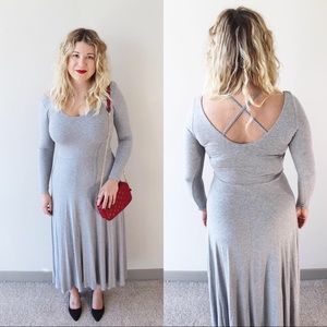 H&M Gray Midi Dress